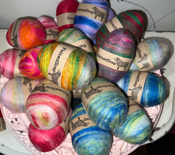 Multicolored Felted Soap