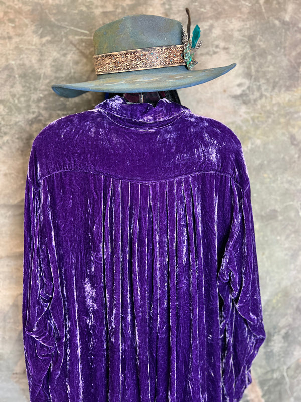 5419 Velvet Camp Shirt-Purple