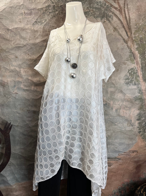 AD1040 Orbit Shirt Dress-Ivory
