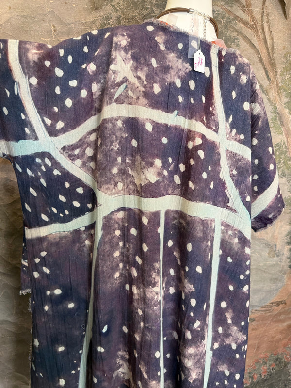 782 High Low Linen Tunic Top-NAVY/MOON