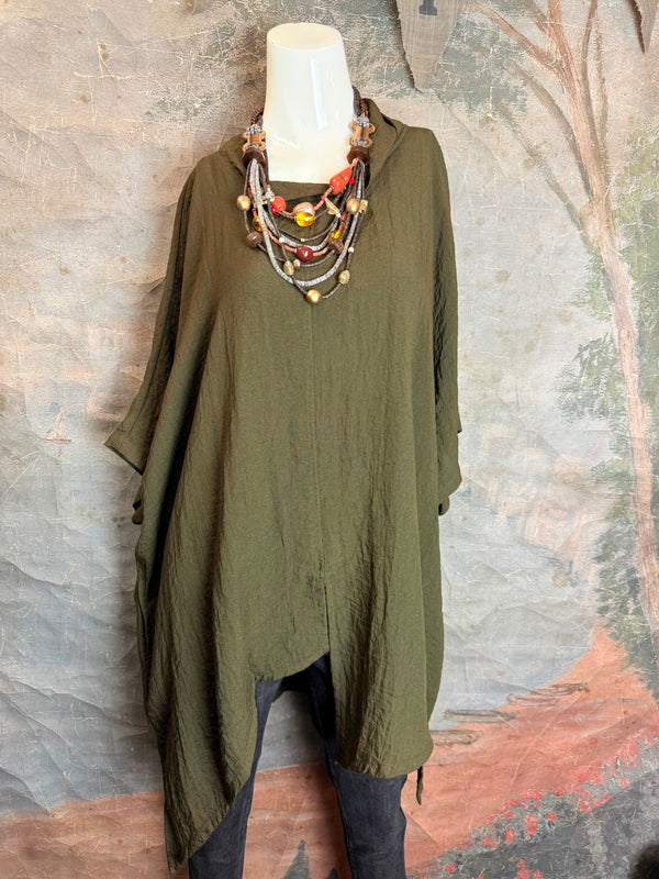 2066-11 Asymmetrical Cowlneck-Olive