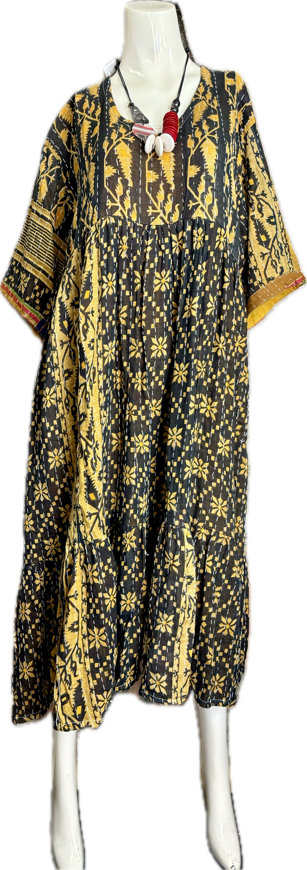 1027w Kantha Arts Tiered Dress-Mix 3