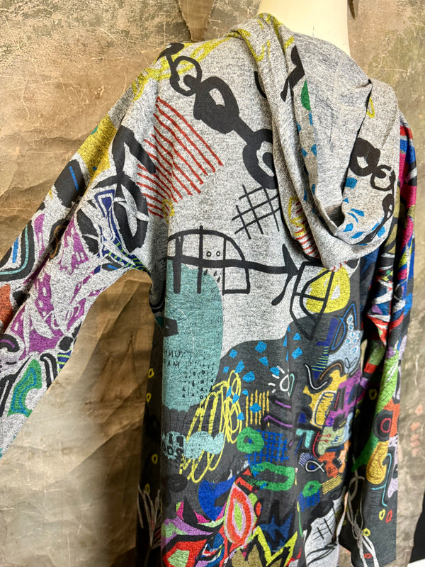 C008T L/Slv Hooded Cardi Duster