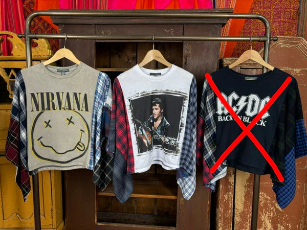 5576 Flannel Band Tees-Mix 2