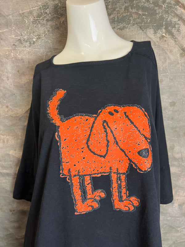 T1388C One Size Dolman Slv Tee-Sam/Blk
