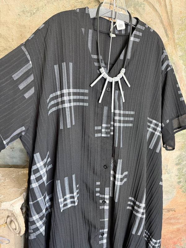 4982 Pleated Plaid Tunic Dress