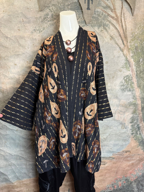 ANU 19828 Embroidered Duster JKT-Fudge