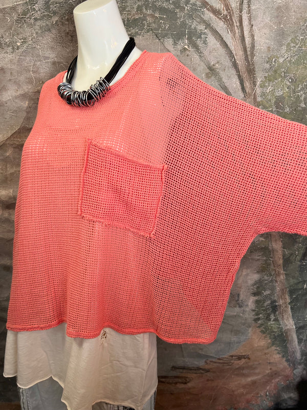 TEE004N Net Rex Top