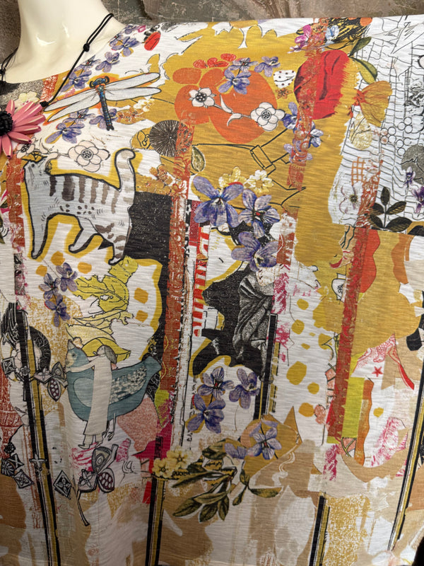 T1369K White Knit Whimsy Top-Marisols Garden