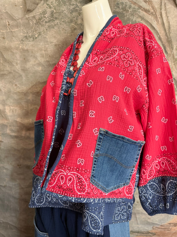 5756 Bandana Mix Cardigan