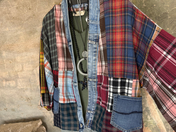 5573 Lodge Flannel Cardigan-Mix A