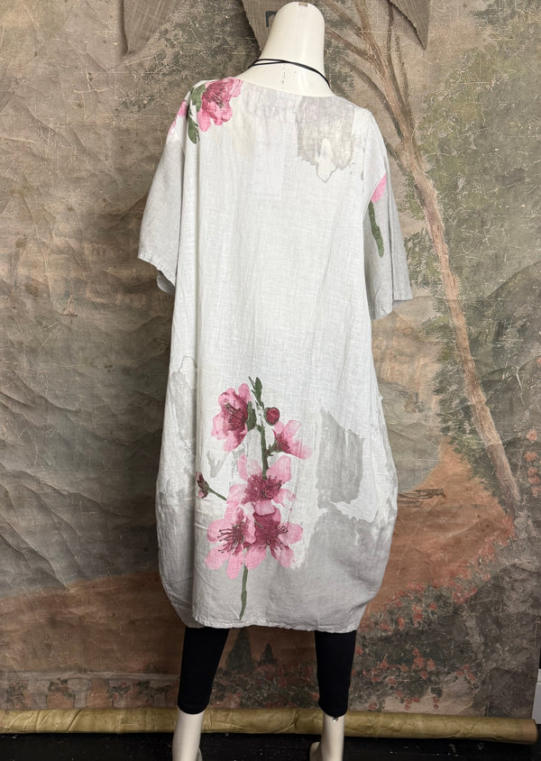 90847B Painters Garden Dress-White