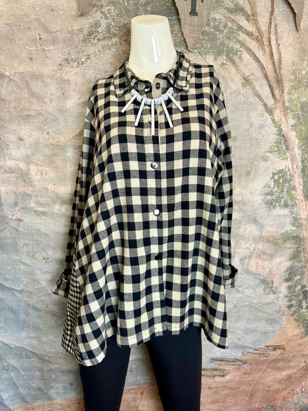 2500-2077 Plaid Placket Shirt-Fennel