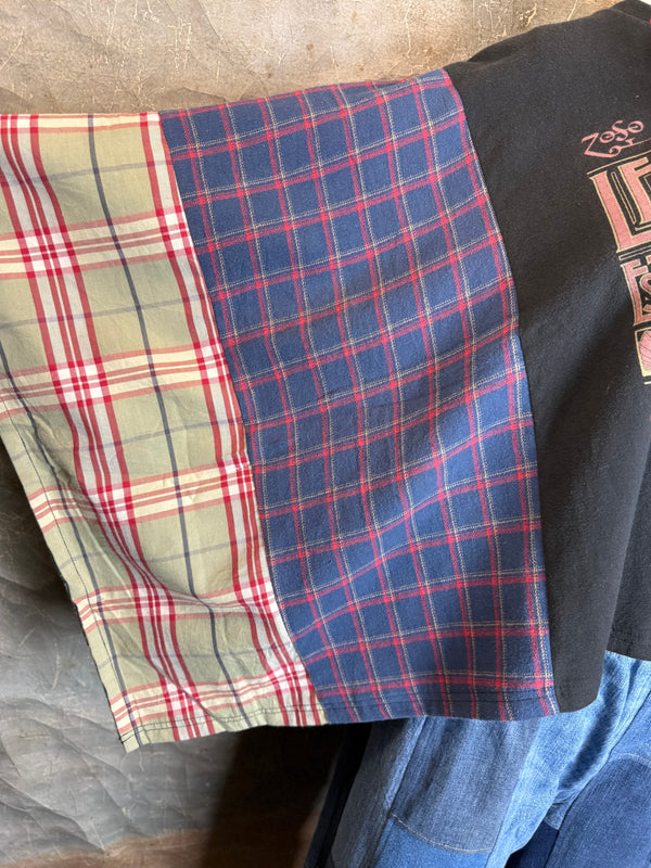 5576 Flannel Band Tee Topper-A