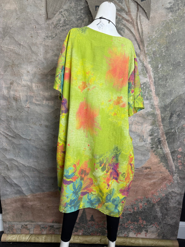 90847P Painted Presence Dress-Kiwi