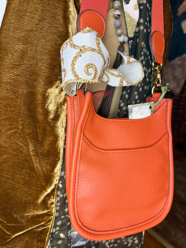 0003A Pebbled Vegan MINI Leather Crossbody Bag-Orange