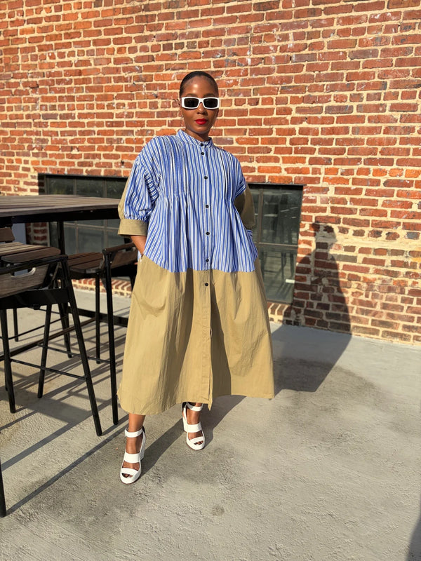 1395 Atelier Stripe Midi Shirt