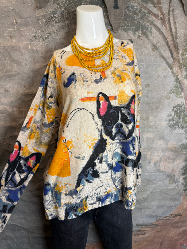 25704 Icon Print Sweater-Frenchy