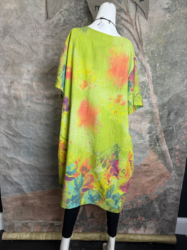 90847P Painted Presence Dress-Kiwi