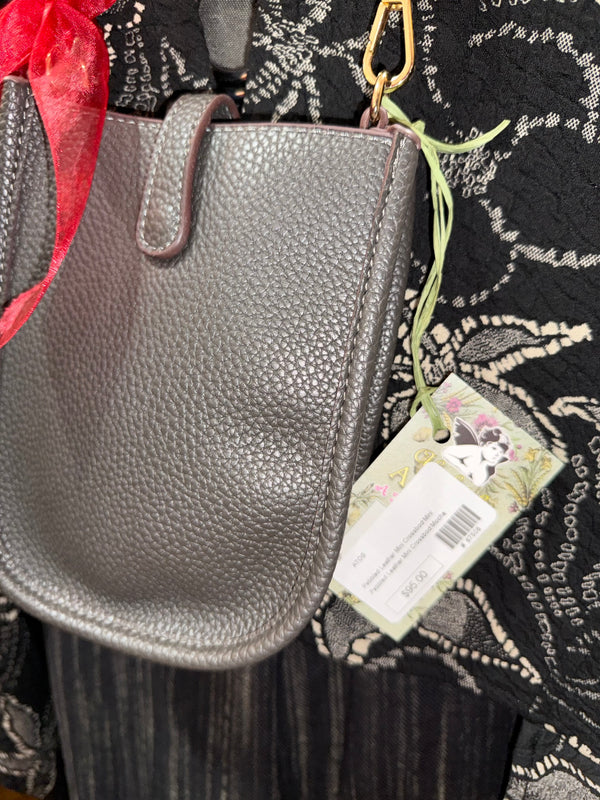 0003A Pebbled Vegan MINI Leather Crossbody Bag-Mocha