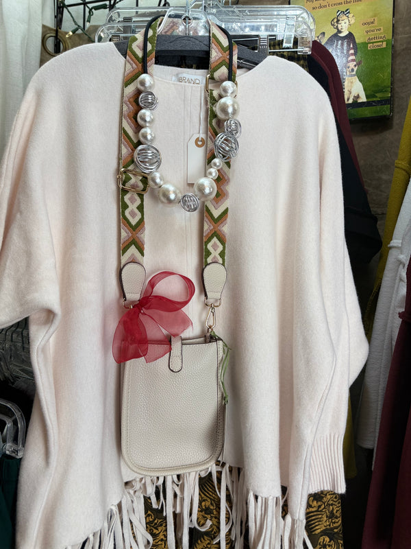 0003A Pebbled Vegan MINI Leather Crossbody Bag-Cream