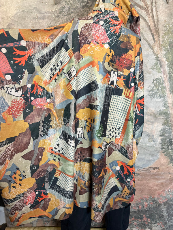 C103 Brushed Hooded Duster