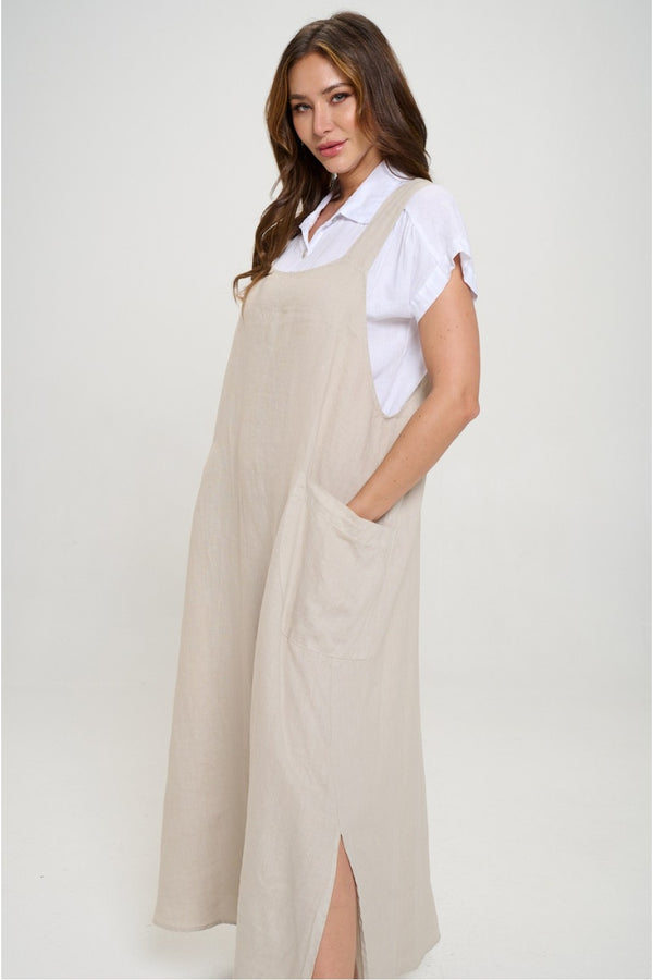 MP- HLD1052 OVERALL LONG DRESS-Mocha