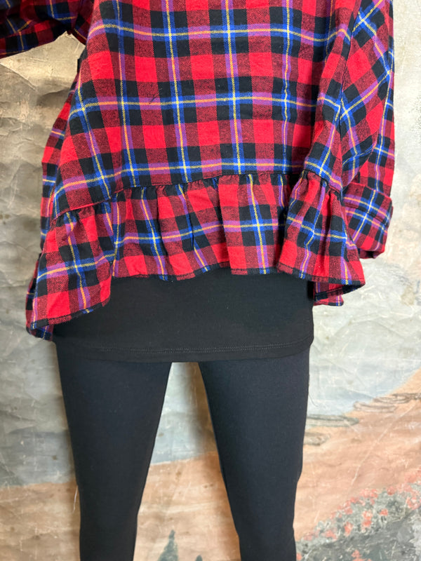 5430 Plaid Ruffle Top