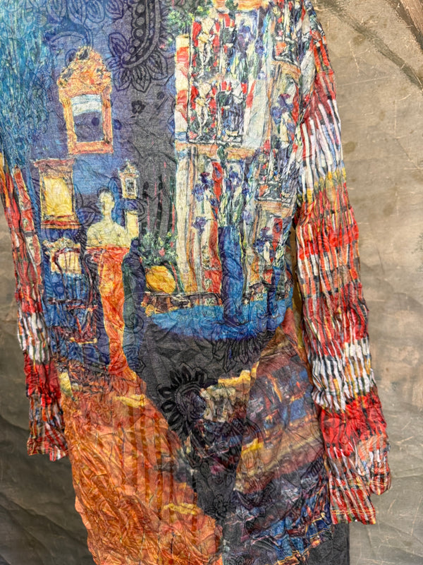 25603 Crinkle Tunic Top-Rust