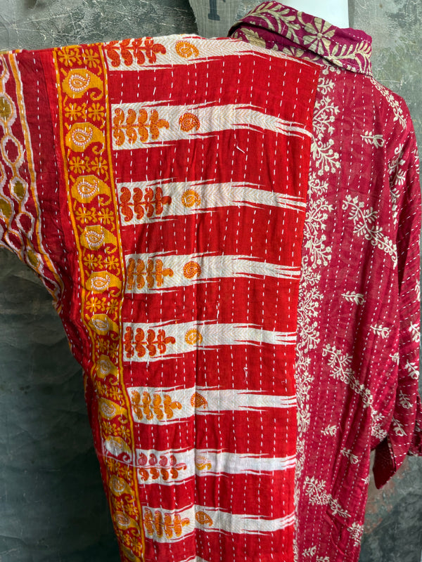 1013w Long Kurta Shirt Dress-Hazel