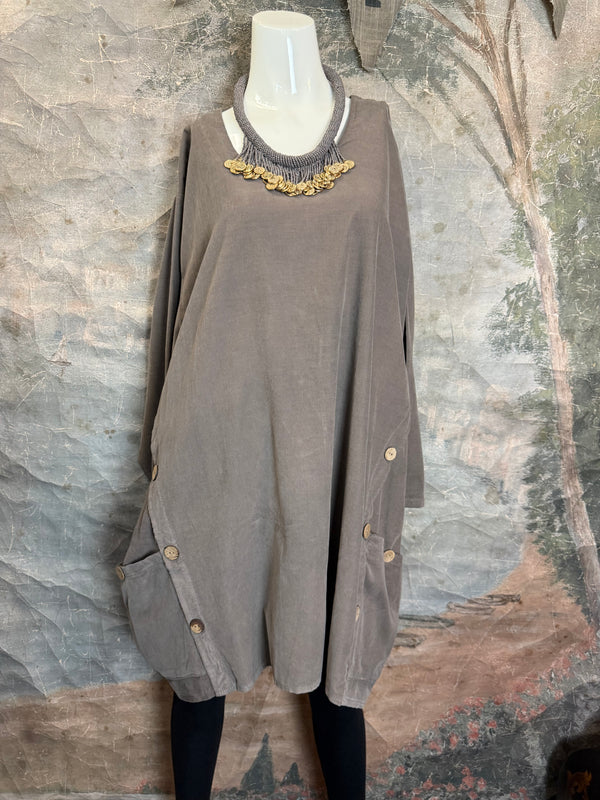 91983 Corduroy Pocket Tunic-Mocha