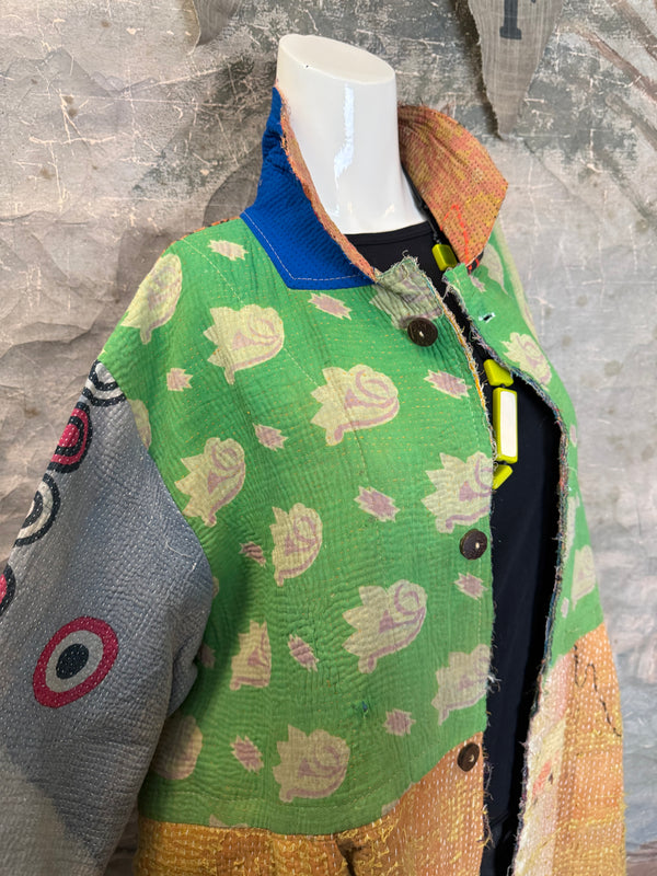 JG-183 Kantha Sunrise Coat-MIX 6