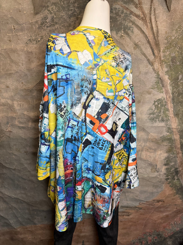 T1514 Long Slv Dolman Top/Tunic-Vib Vibes