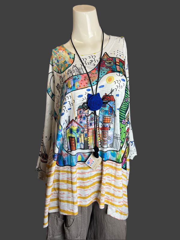T1369K White Knit Whimsy Top-Whiskers CIty Meow Town