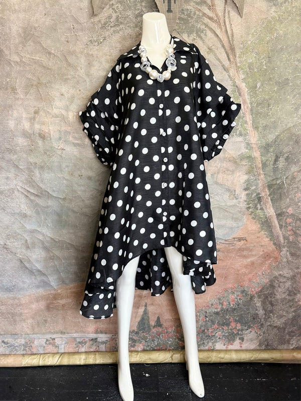 AD26-01 The High-Low Echo Dress-Paris Polka