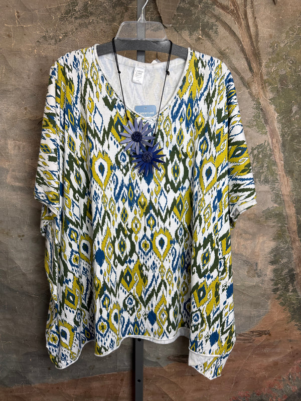 715CL-OT Oversized Tunic Tee-WHITE