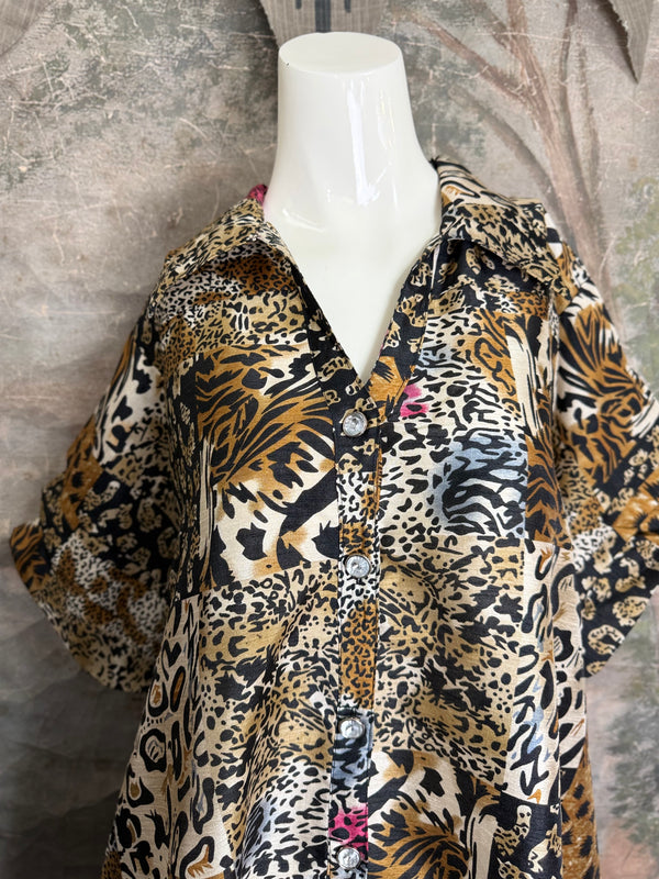 AD26-01 The High-Low Echo Dress-Safari Flair