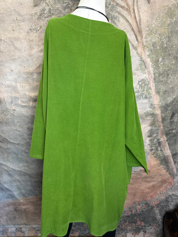 90847 Corduroy Sunflower Dress-Kiwi