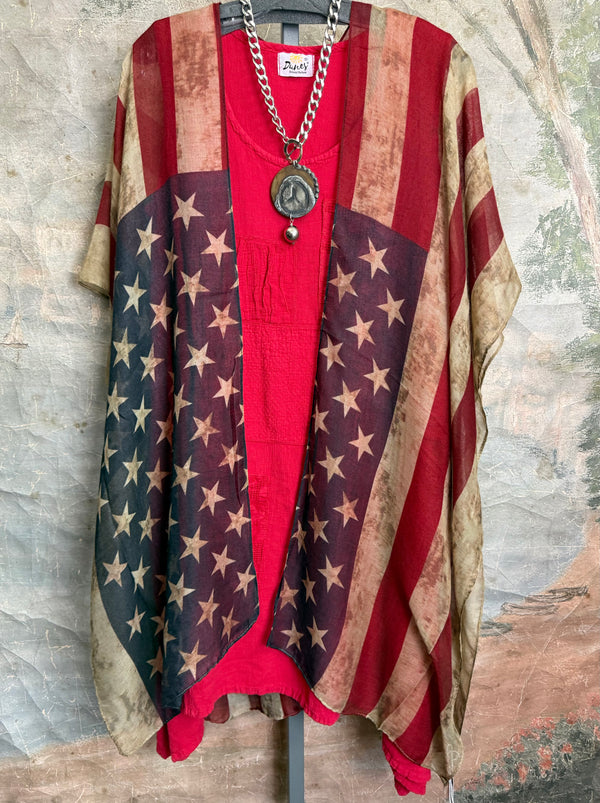 MC30 Vintage USA Flag Kimono