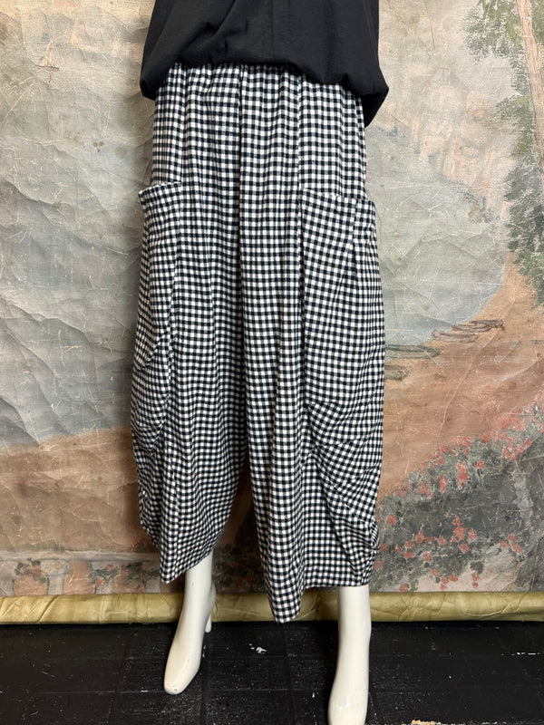 2500-5069 Double Pocket Pant-BLK/WHITE