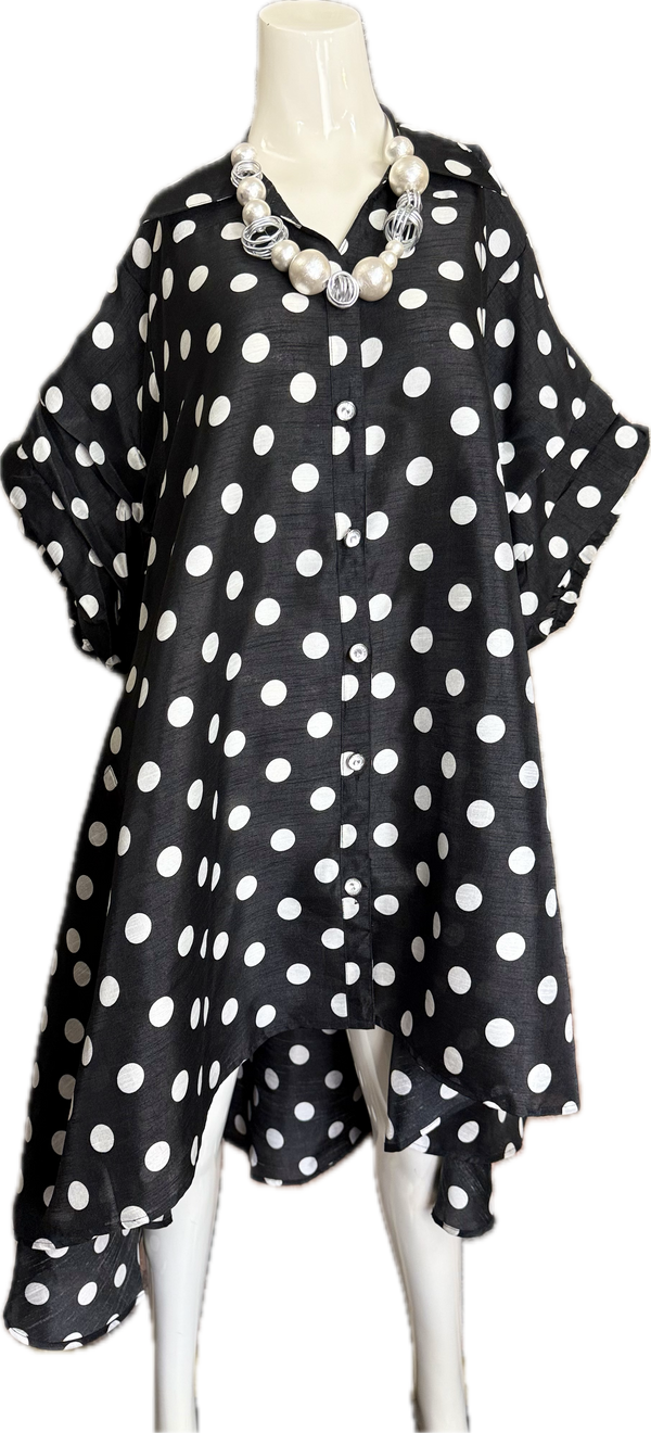 AD26-01 The High-Low Echo Dress-Paris Polka