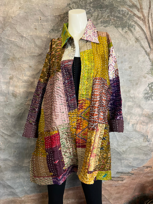 5683J Kantha/Vintage Kimono JKT-Plumy Mix