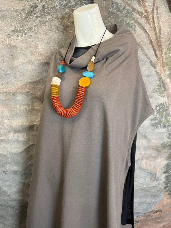 92009 Cocoon Sweatshirt Dress-Mocha