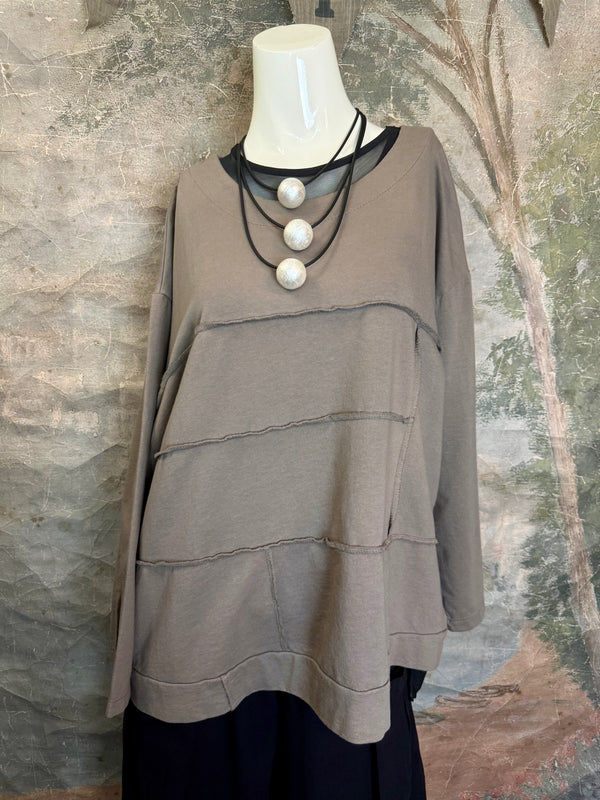 92052 Vintage Pullov Sweatshirt Top-Mocha