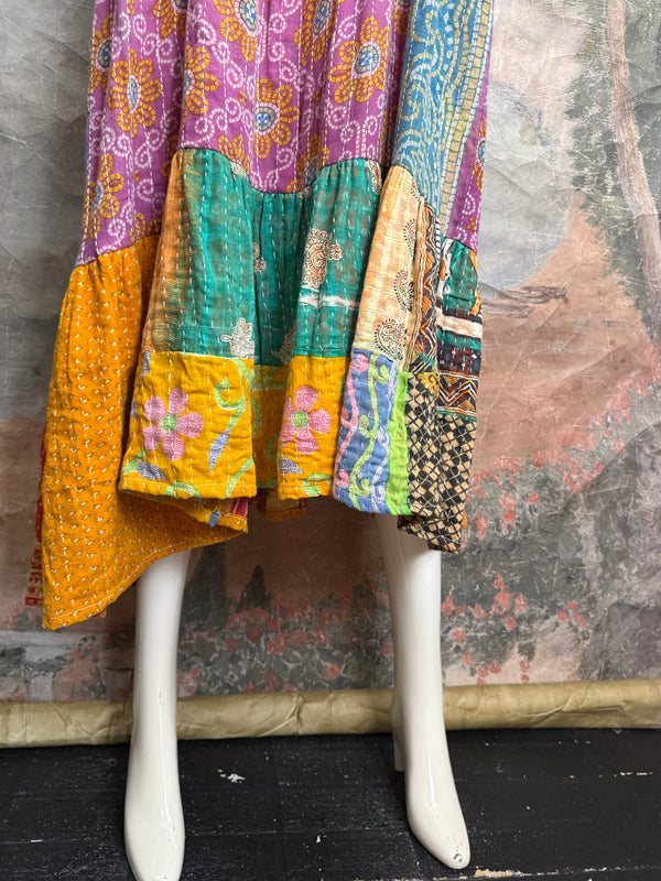 1027w Kantha Arts Tiered Dress-Mix 6