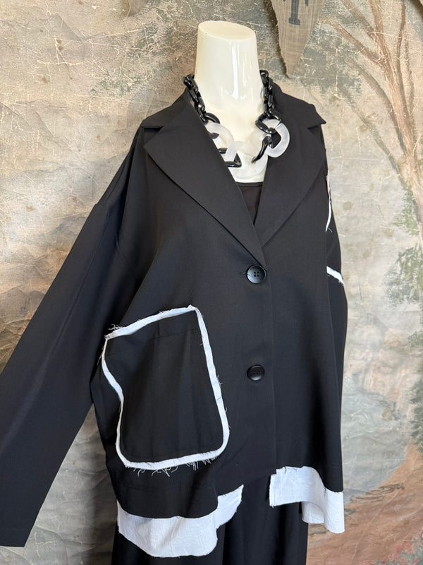 69583 Chic Blazer Jacket W/Trim