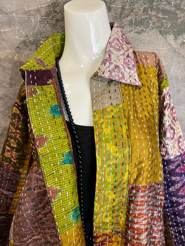 5683J Kantha/Vintage Kimono JKT-Plumy Mix