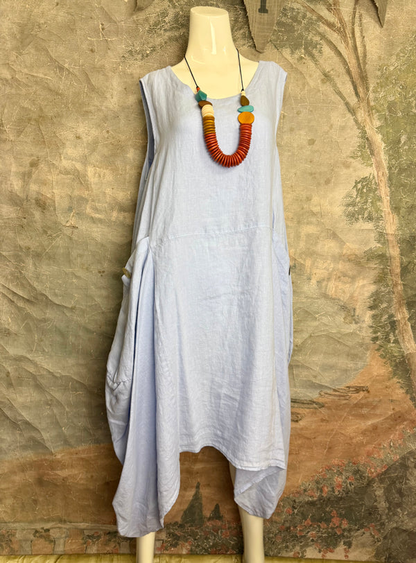 MP-HLD1066 Lagenlook Dress-Kentucky Blue