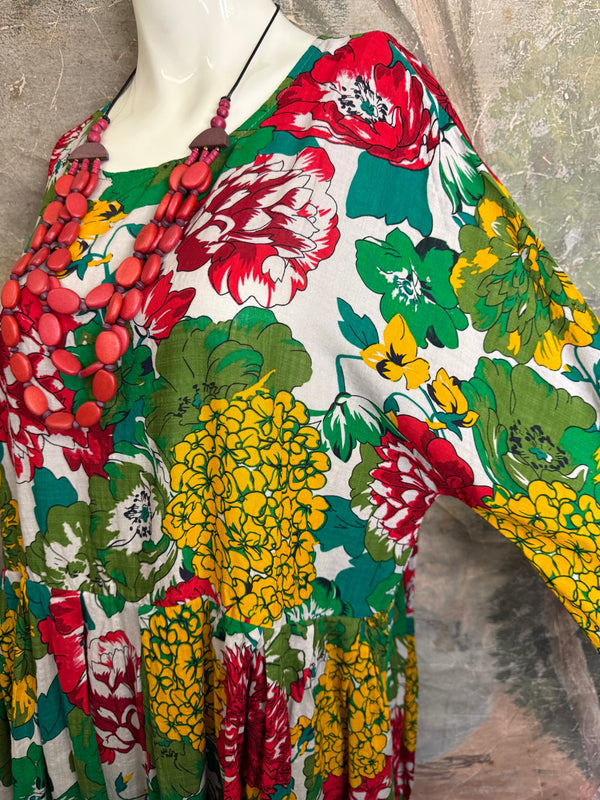 2659 Relaxed Floral Midi Dress