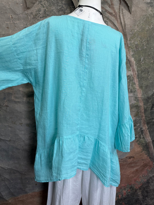 MP-HLT651 Baby Doll Top-Aqua